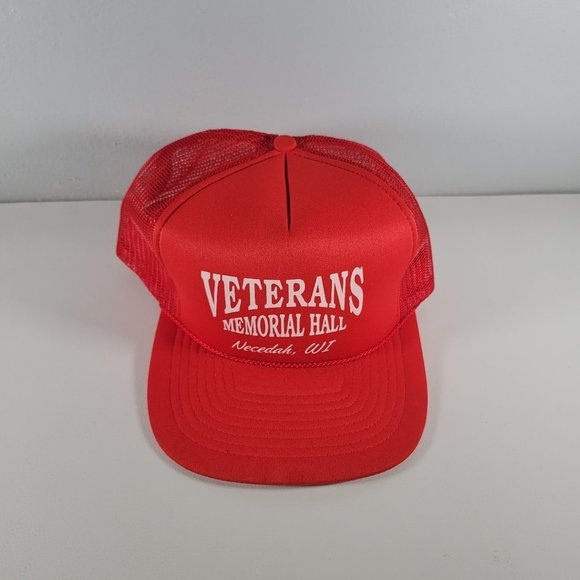 San Sun Accessories Veterans Memorial Hall Hat Necedah Wi Red